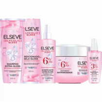 Kit Glycolic Gloss Shampoo+Condicionador+Acidificante+Creme de Tratamento+Sérum