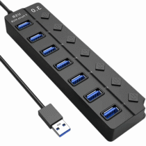 Hub USB 3.0 com 7 Portas – Velocidade, Controle e Conexão Inteligente