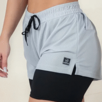 Shorts Feminino Duplo Sobreposto com Bolso Secreto Suplex Fitness