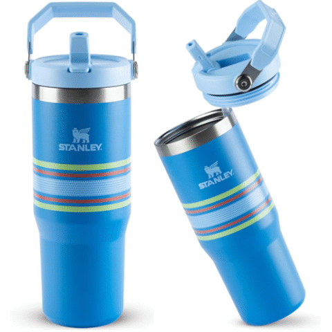 Stanley Tumbler Térmico Flip Straw Varsity Azure Stripes 887ml