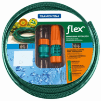 Tramontina Mangueira Flex Com Engates Rosqueados E Esguicho Em Pvc Verde 10m