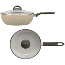 Wok com Tampa 28cm Ceramic Life Suprema 4,1L Vanilla Brinox
