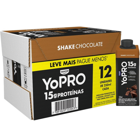 YoPRO Pack 12 unidades Bebida Láctea UHT Chocolate 250ml