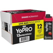 YoPRO Pack 12 unidades Bebida Láctea UHT Morango 250ml