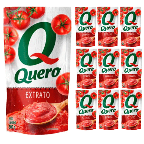 10 Unidades Extrato de Tomate Quero 300g
