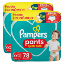 2 Pacotes Fraldas Pampers Pants Ajuste Total XXG 78 Unidades