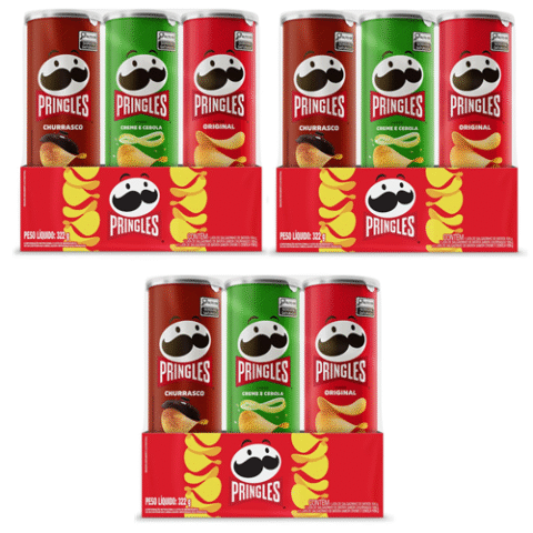 3 Kits Pringles Pack Promo Batata 3 Sabores