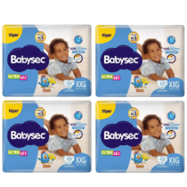 4 Pacotes Fralda Babysec Galinha Pintadinha Ultrasec XXG 48 Unidades