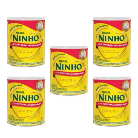 5 Latas Leite Pó Instantâneo Integral Ninho 380g