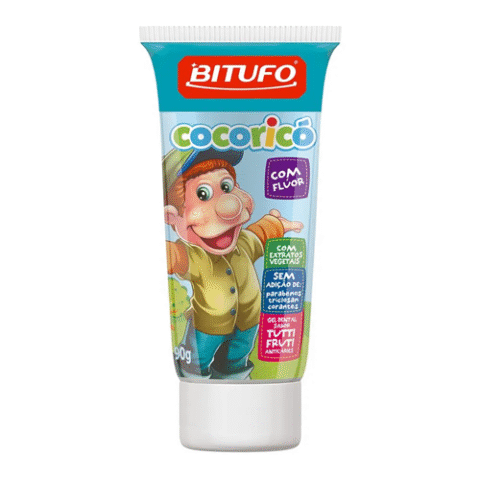 Bitufo Gel Dental Cocoricó com Flúor Tutti Frutti 90g