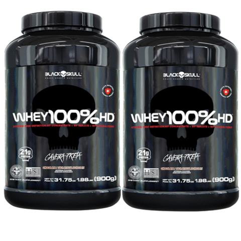 Black Skull 2 Unidades Whey 100% Hd 900g