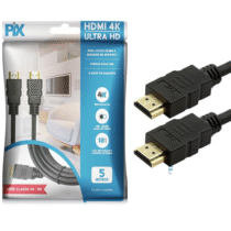 Cabo HDMI 2.0 4K Hdr 19P 5M Gold PIX Preto