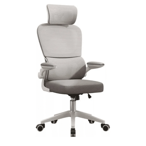 Cadeira Escritório Ergonômica Genebra G500 Luvinco Com Suporte Lombar Estofado Mesh Cinza