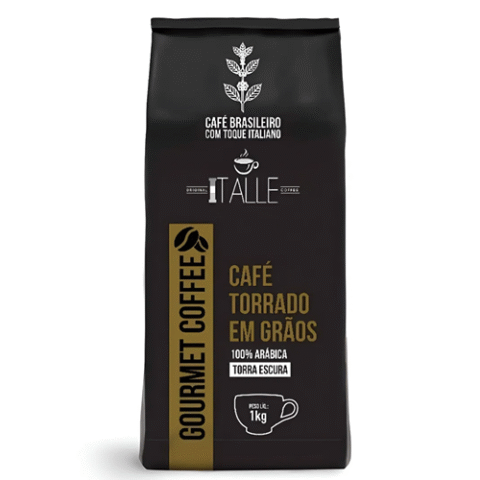 Café Torrado Arábica Em Grãos Cafe Italle Gourmet Torra Escura 1Kg