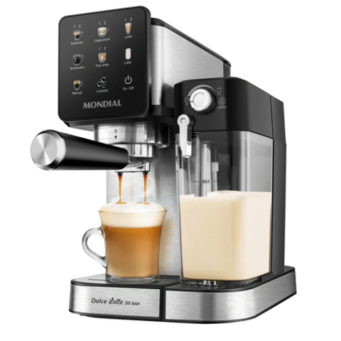 Cafeteira Espresso Dolce Latte 20 Bar Mondial 1250W Preto/Inox