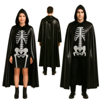 Capa Cetim Drácula/Bruxo para Halloween Capuz Adulto Luxo Stronex