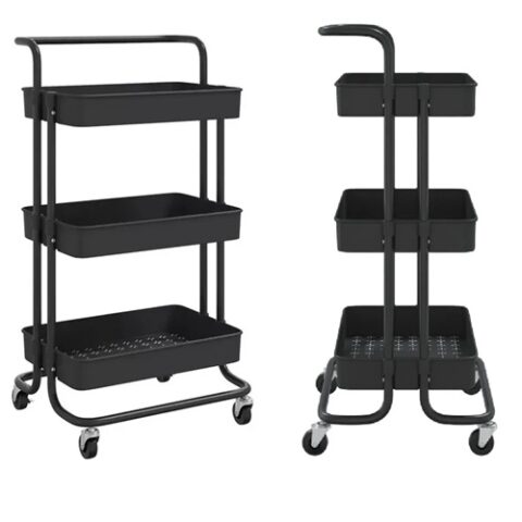 Carrinho Organizador Multiuso 43cm x 83cm Casambiente Preto