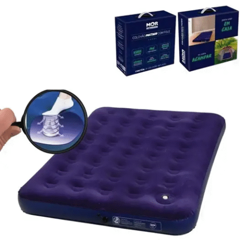 Colchão Inflável Casal Com Inflador Acoplado Mor