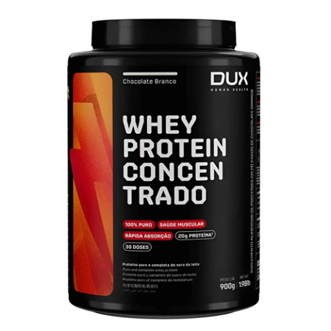 Dux Nutrition Whey Protein Concentrado 900g Chocolate Branco