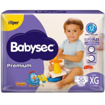 Fralda Babysec Premium Hiper XG 56 Unidades