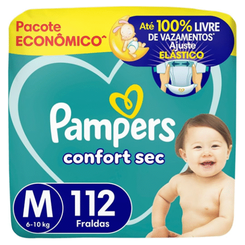 Fralda Pampers Confort Sec M 112 Unidades