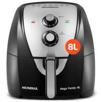 Fritadeira Sem Óleo Air Fryer 8L Mondial 1900W Preto/Inox 110V