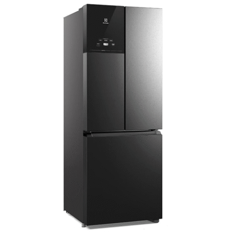 Geladeira Electrolux Frost Free Inverter 480L Efficient AutoSense 3 Portas Black Inox Look – 220V