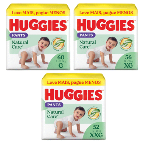 Huggies Fralda Pants Premium Natural Care G/XG/XXG