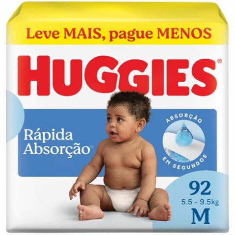 Huggies Fralda Tripla Proteção M 92 Unidades