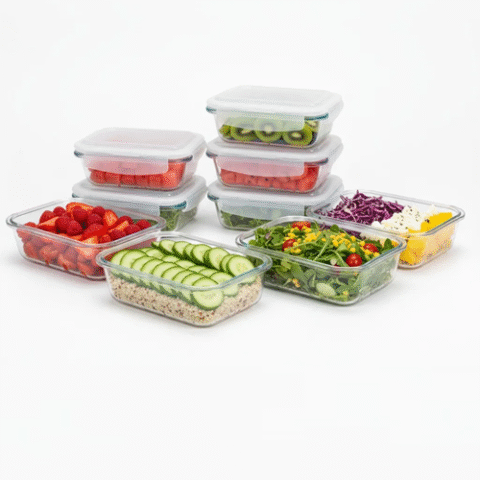 Kit 10 Potes Vidro 640ml Hermético Manubelita