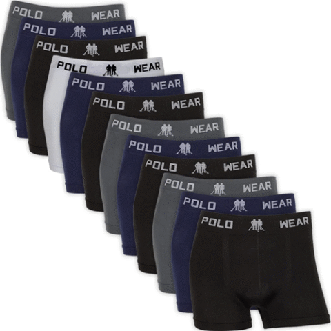 Kit 12 Cuecas Boxer Masculina Sem Costura Polo Wear