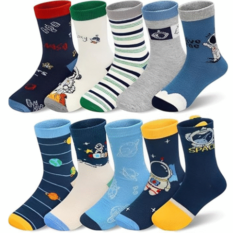 Kit 12 Pares De Meia Infantil Cano Alto Desenhos Divertidos