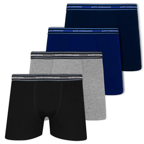 Kit 4 Cuecas Boxer Lupo Algodão