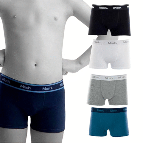 Kit 4 Cuecas Infantil Boxer Mash Algodão