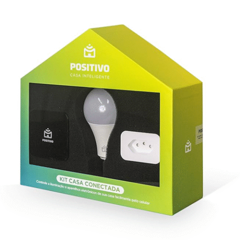 Kit Casa Conectada Inteligente Positivo 3 Itens (Smart Controle Universal + Smart Plug Wi-Fi + Smart Lâmpada Wi-Fi) Bivolt