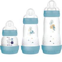 Kit Mamadeiras Anticólica Easy Start Trio MAM Azul