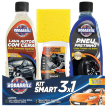 Kit Smart Rodabrill – Lava Autos com cera + Pretinho + Silicone Gel Tradicional