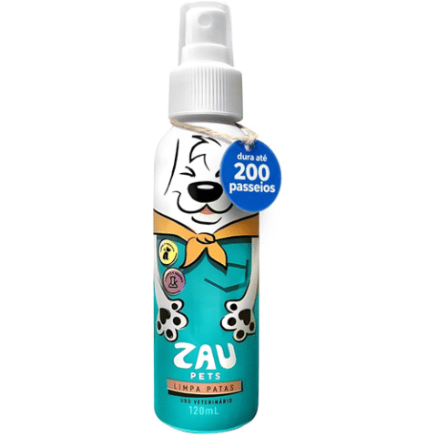 Limpador de Patinhas para Cachorro e Gato Spray 120ml Zau Pets