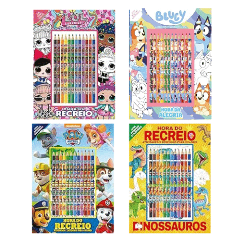 Livro de Atividades Hora do Recreio + 12 Lápis de Cor
