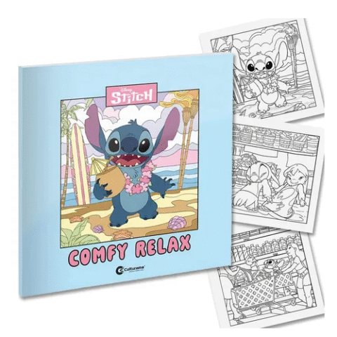 Livro de colorir do Stitch Comfy Relax