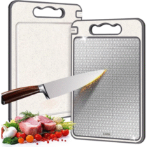 LUMAI Tábua de Corte Cozinha Antibacteriana Higiênica Premium Dupla Face Inox