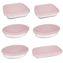 Marinex Conjunto Assadeiras 6 Peças com Tampa Rosa