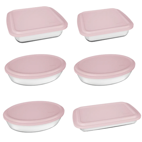 Marinex Conjunto Assadeiras 6 Peças com Tampa Rosa