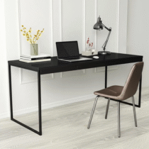 Mesa Escrivaninha 120cm x 60cm Pé Metalon Industrial Preta