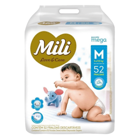 Mili Fralda Lovecare Mega M 52 Unidades