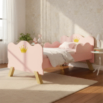 Mini Cama Infantil Realeza MDF 150cm x 70cm Rosa