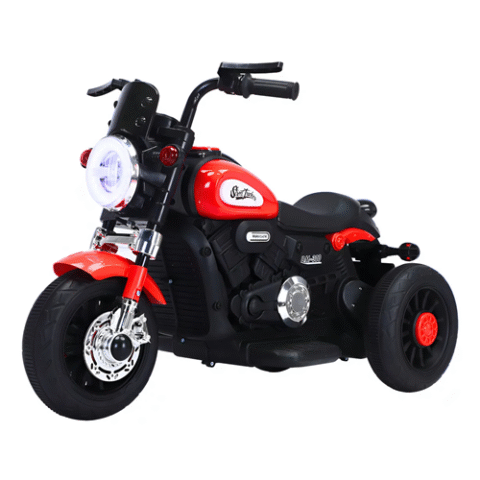 Mini Moto Elétrica Infantil Halei Bateria 6v Som E Luz Vermelho