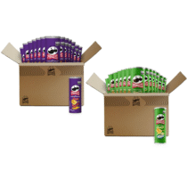 Pack 18 Unidades Pringles Cheddar e Bacon ou Creme e Cebola 109g Pack 18 Unidades Pringles Cheddar e Bacon ou Creme e Cebola 109g