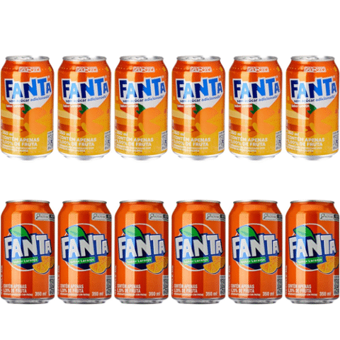 Pack 6 unidades Fanta Laranja Normal ou Zero 350ml