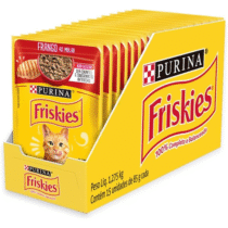 Pack15 Sachês Purina Friskies Ração Úmida Para Gatos Adultos Frango Ao Molho 85g
